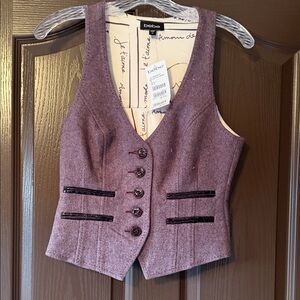 Bebe Women's Mauve Vest with Black Accents